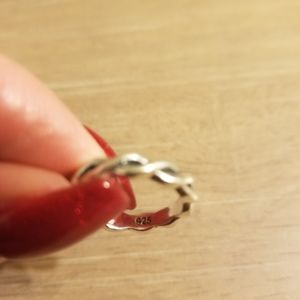 Sterling silver rope ring size 5